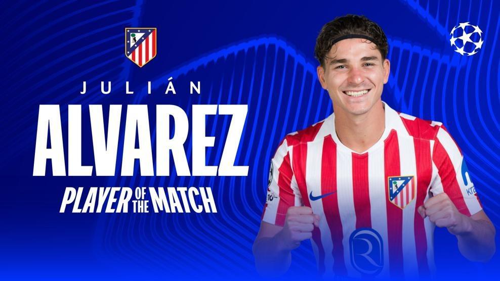 皇冠下载-任意球破门，阿尔瓦雷斯当选巴萨vs马竞全场最佳球员